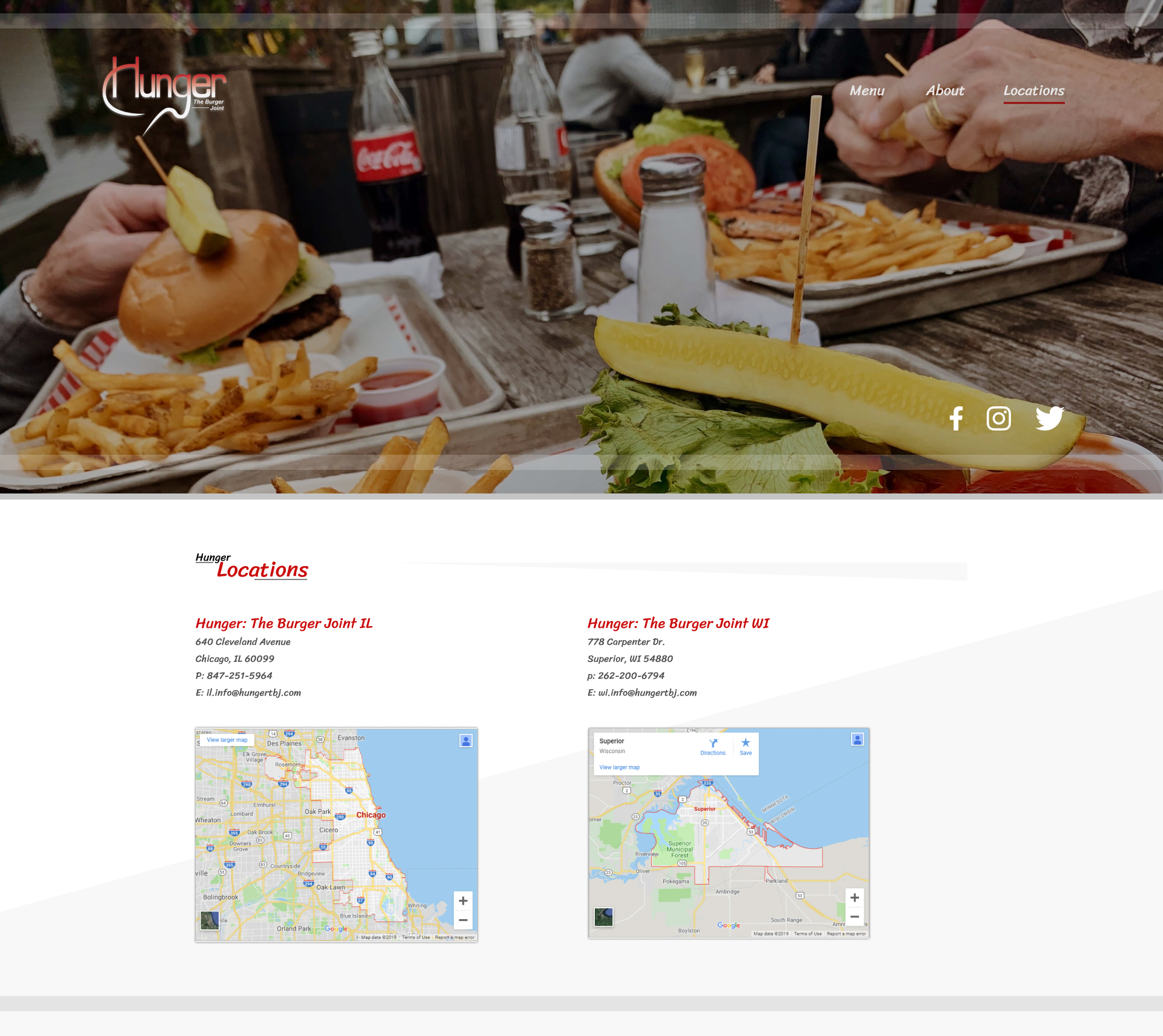 The Burger Joint Contact Page